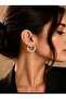 Stylish Earrings with Steel Zircon Stone