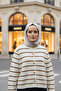 Buttoned Premium Striped Soft Knitwear Cardigan Brown