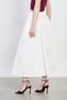 Women's floral embroidered long voile skirt - ecru - 5