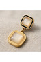 Pearlescent Double Stone Tarnish Stainless Steel Earrings
