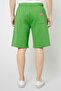 Men Solid Brand Logo Basic Shorts, Green - 4