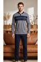 Men's smoked Short Sleeve Supreme Plus Size Pajamas Set - 4