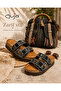 26Y216-2 Women's Stoned Two-Buckle Platform Sole Comfort Slippers - 4