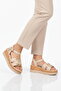 Women's Beige Light Heeled Sandals 35181 g - 2