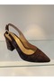 Kroko Patterned Suede Block Heeled Shoes - 2