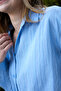 Women's Baby Blue Textured Fabric with Buttons on the Front, Slightly Transparent -Stylish- - 6