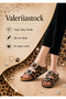 New Season Stone Buckle Slippers Double Buckle Leopard Valeriiastock