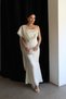 Collar Belt Detailed Strapped Midi Length Premium Satin Dress - 6