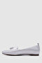 White Glitter Genuine Leather Women's Ballerinas [Tg051626] – with Bow & Flat Sole - 2