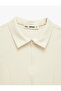 Slim Fit Viscose Blended Zippered Scuba Short Sleeve Polo Collar T-Shirt - 5