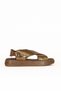 Bronze Leather Women's Flat Sandals 01We1902