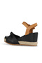 Black Tan Leather Women's Wedge Heeled Sandals 14Ws72300 - 4