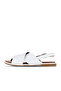 White Leather Women's Flat Sandals 01Wa3600 - 3