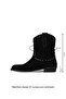 Black Suede Women's Flat Boots 30Wb25526 - 3
