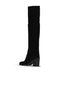 Black Suede Women's Heeled Boots 30Wc18722 - 5