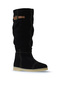 Black Suede Women's Flat Boots 01Wt3314 - 2