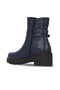Navy Blue Leather Women's Heeled Boots 01Wf0303 - 4