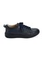 Women's Navy Blue Leather Sports Shoes - 2