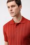 Red Textured Knitwear Men's Polo T-Shirt - 4