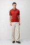 Red Textured Knitwear Men's Polo T-Shirt - 3