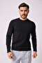 Men's Crew Neck Long Sleeve Regular Fit Basic T-Shirt Black