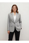Women's Gray Striped Comfort Fit Blazer Jacket – Comfortable Fit - 2