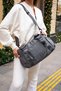 Sn 6018 Women's Water Resistant Parachute Fabric Hand Shoulder Bag Arm Bag Crossbody Bag Dark Gray - 4