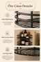 Black Adhesive Corner Bathroom Shelf, Metal Shampoo Holder and Shower Organizer, No Drilling Mounting, Ek01 (2 Pieces) - 5