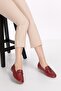 Genuine Leather Women's Ballerinas Iz.3501 Claret Red
