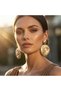 Pearl Detail Design Gold Earrings - 5