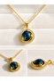 Blue Zircon Stone Planet Women's Steel Necklace - Does Not Tarnish - Shipped with Box - 5