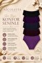 Women's Panties High Waist Bikini 5 Pack Cotton Lycra Purple - 2