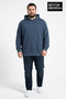 Men's Plus Size Slim Hooded Sleeves and Hem Ribbed Thin Swatshirt Spr26Bsw957