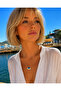 blue porcelain eye detailed honeycomb chain necklace - 2