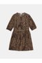 Leopar Desenli Mini Elbise - 6