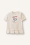 Crew Neck Floral Ribbed Camisole Short Sleeve T-Shirt Baby Girl H3000A526Sm