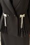 Double-Breasted Collar, Guipure and Stone Embroidered Jacket, Undershirt, Skirt, 3-Piece Set, Evening Dress Set - 5