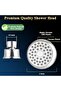 3 Inch High Pressure Shower Head, Anti-Clog Wall Mount Fixed with Adjustable Swivel - 3