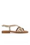 Beige-Snake Motif Women's Genuine Leather Sandals 1511047 Z16213 - 2