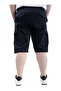 Large Size Men's Capri Cargo Pants with Pockets and Tie Waist Valencia 21404 Navy Blue - 4
