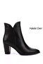Women's Black Zippered Pointed Toe Genuine Leather Boots