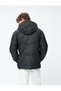 Puffer Jacket with Hooded Zipper Pocket Detail - 4