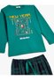 New Year's Themed Pajama Set Printed Long Sleeve Cotton - 3