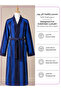 Striped 100% Cotton Bathrobe XL, 380 GSM, Kimono Collar, Soft Absorbent, Belt & Pockets - 5