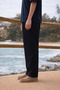 Men's Trend Basic Wide Leg Black Fabric Trousers - 2
