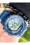 Dark Blue Silicone Band, Waterproof (Suitable for Pool, Sea Use) Digital Sports Wristwatch - 5