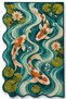 Sdt Fish Theme Patterned Modern Woven Base Decorative Carpet Sdt1261