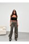 Women's Leather Carpenter Wide Leg Lycra Pants High Waist - 4