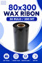80X300Mm Wax Ribbon |   30 Rolls |   300m |   Durable |   Textile, Washing, Labeling |   Thermal Transfer