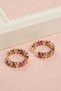 Women's Steel Tarnish-Resistant Colorful Baguette Stone Yellow Hoop Earrings - 3